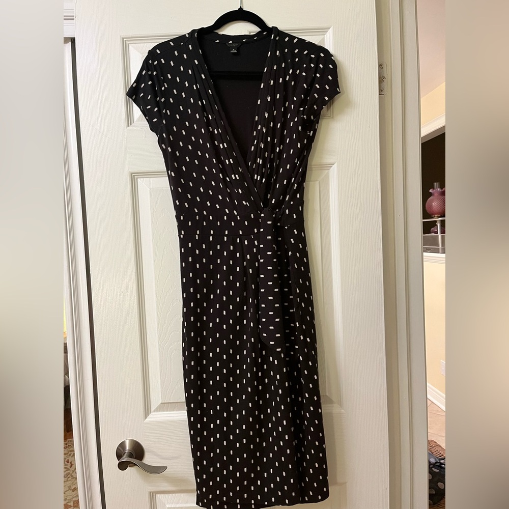 Ann Taylor Black and White Wrap Dress